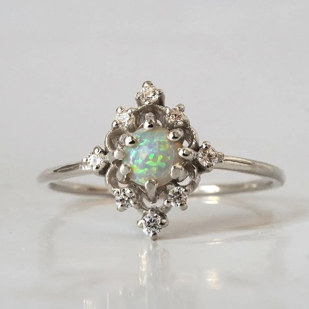 14K Opal Venetian Ring