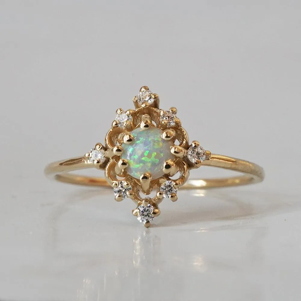 14K Opal Venetian Ring