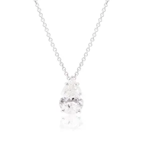 14K WHITE GOLD 2.01CT PEAR-SHAPE DIAMOND SOLITAIRE NECKLACE