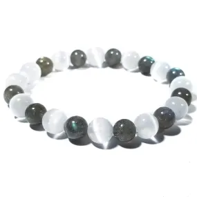 8mm Blue Labradorite & Selenite Crystal Healing Bracelet