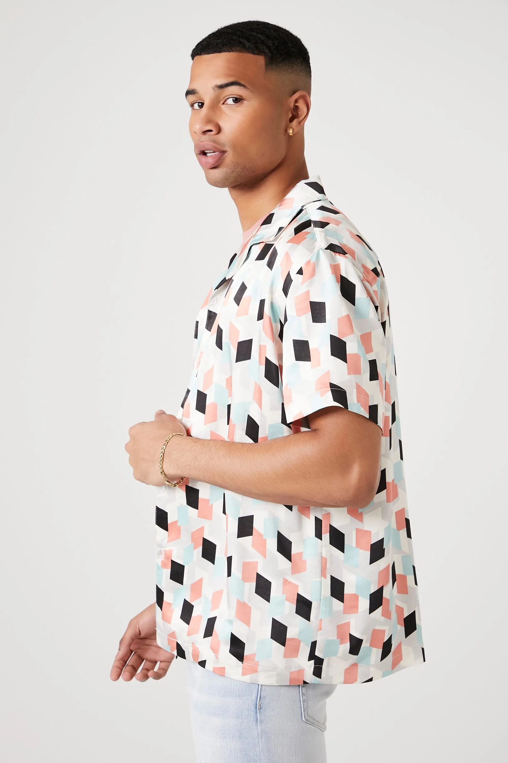 Abstract Geometric Print Shirt