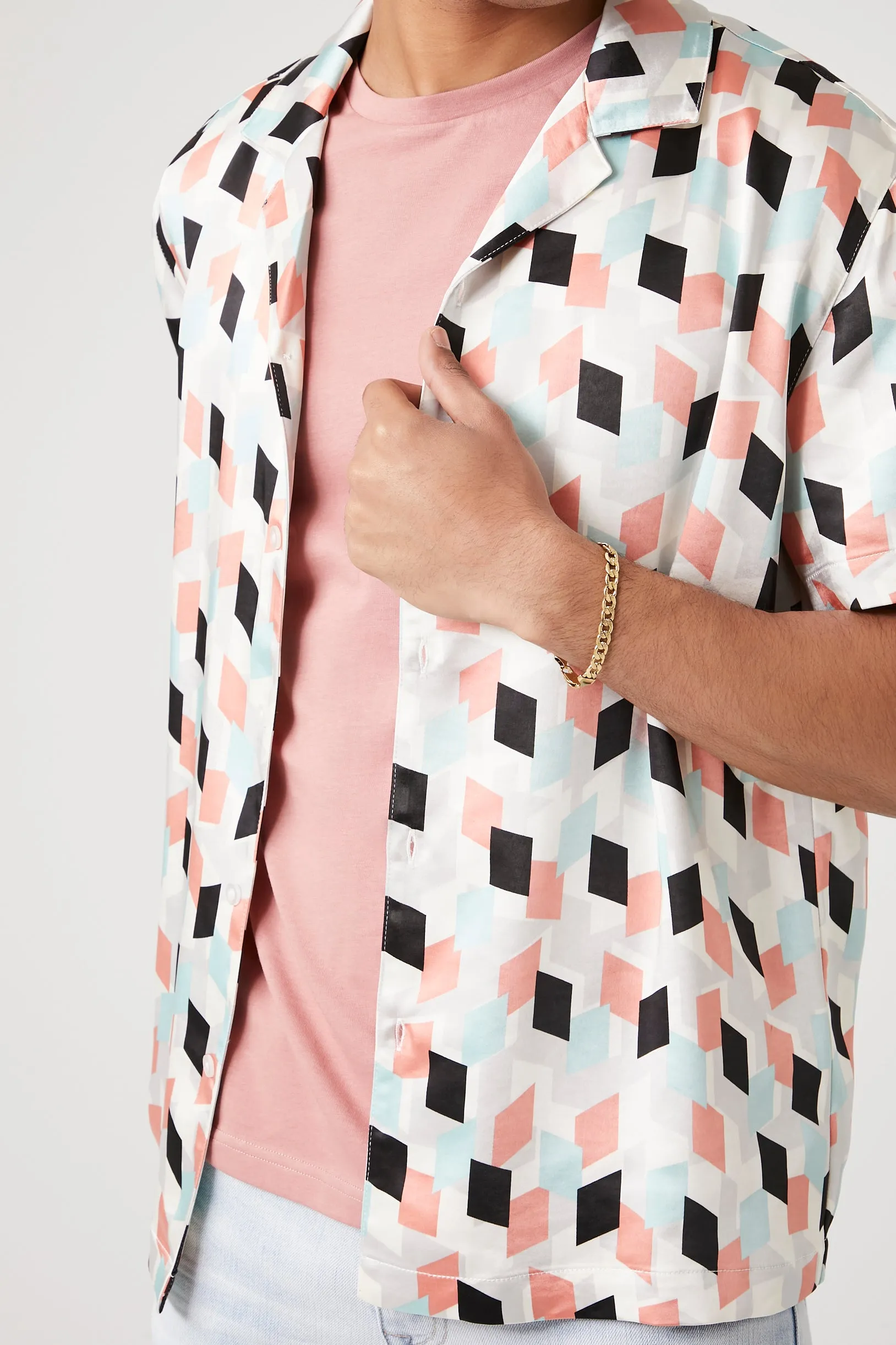 Abstract Geometric Print Shirt