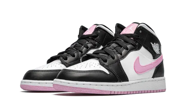 Air Jordan 1 Mid White Black Light Arctic Pink