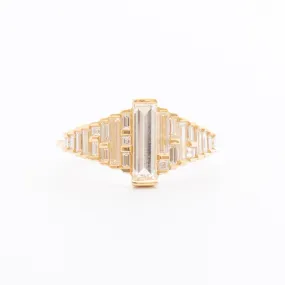 Baguette Diamond Ring with Gradient Diamonds