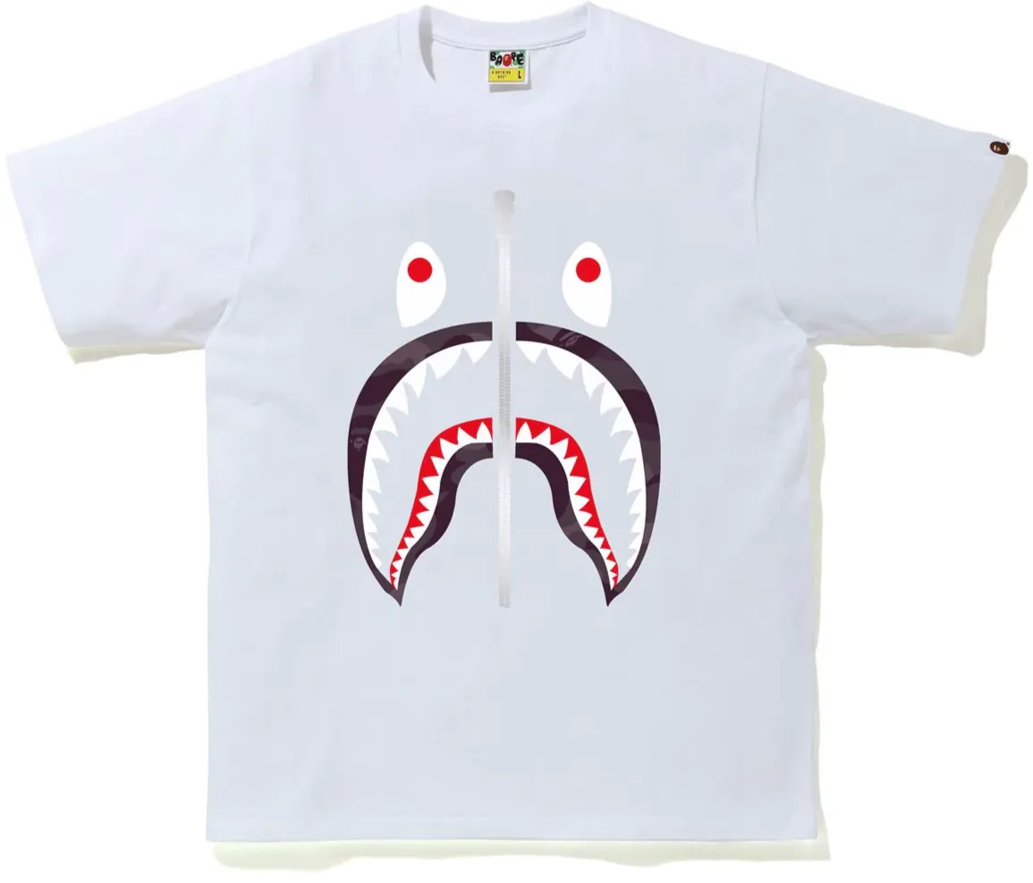 BAPE Color Camo Shark Tee White (Size XXL)