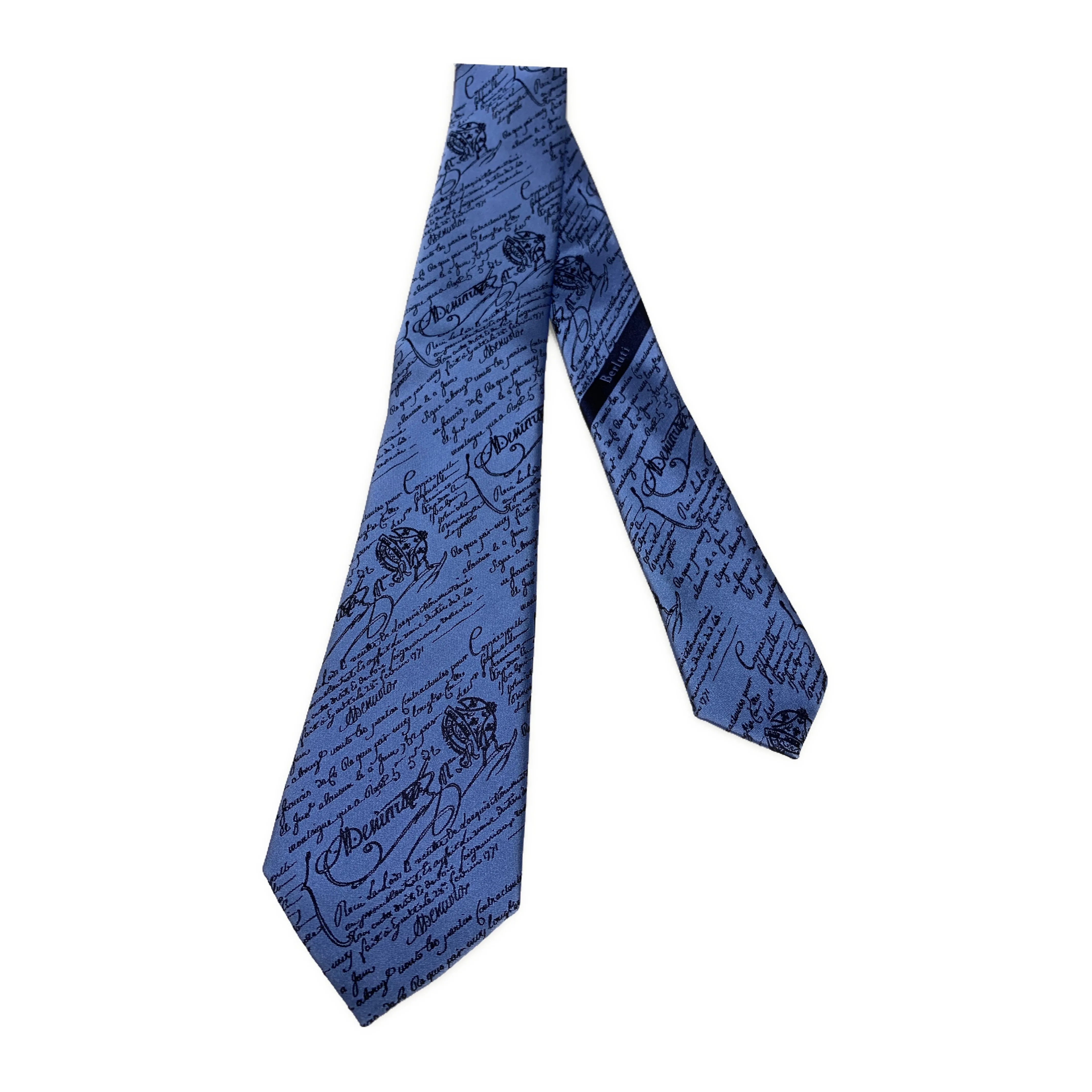 #BERLUTI/Tie/BLU/Silk/All Over Print