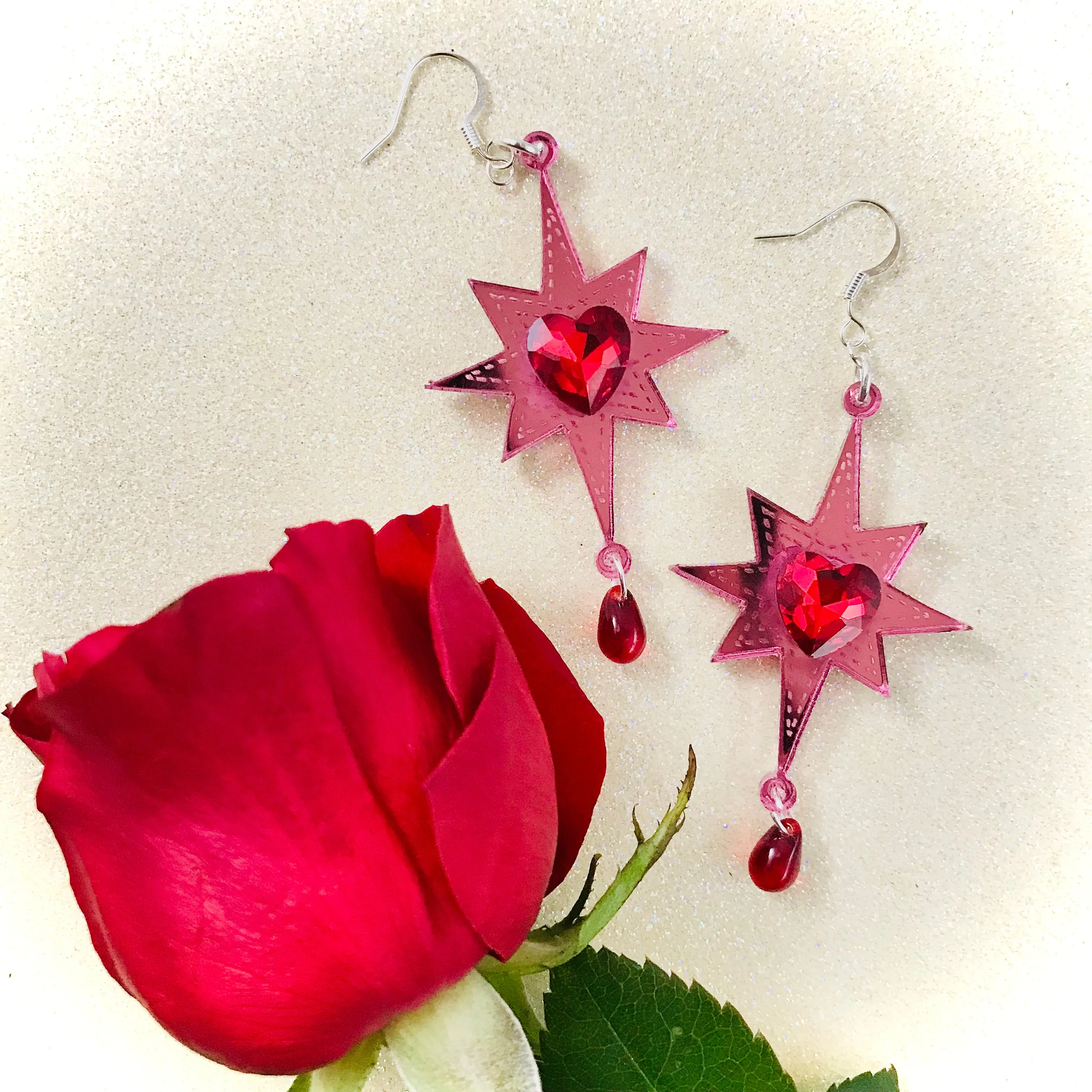 Bleeding Love Star Earrings