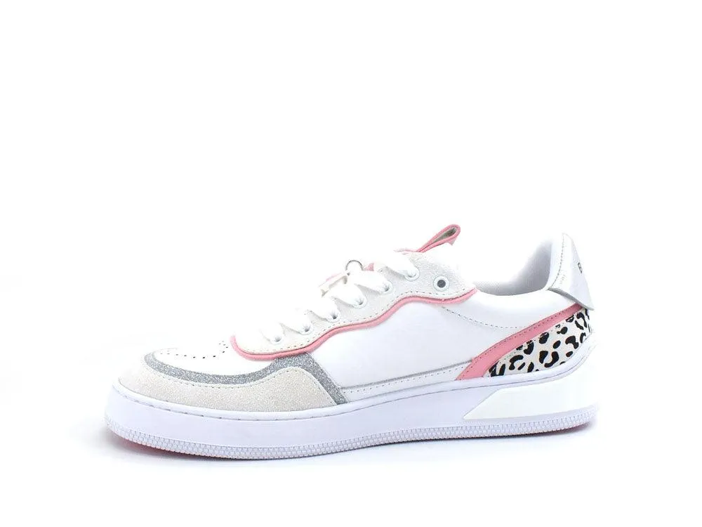 BLUGIRL Blumarine Wow 01 Sneaker Glitter Bianco Pink Leopard 6A2509PX106