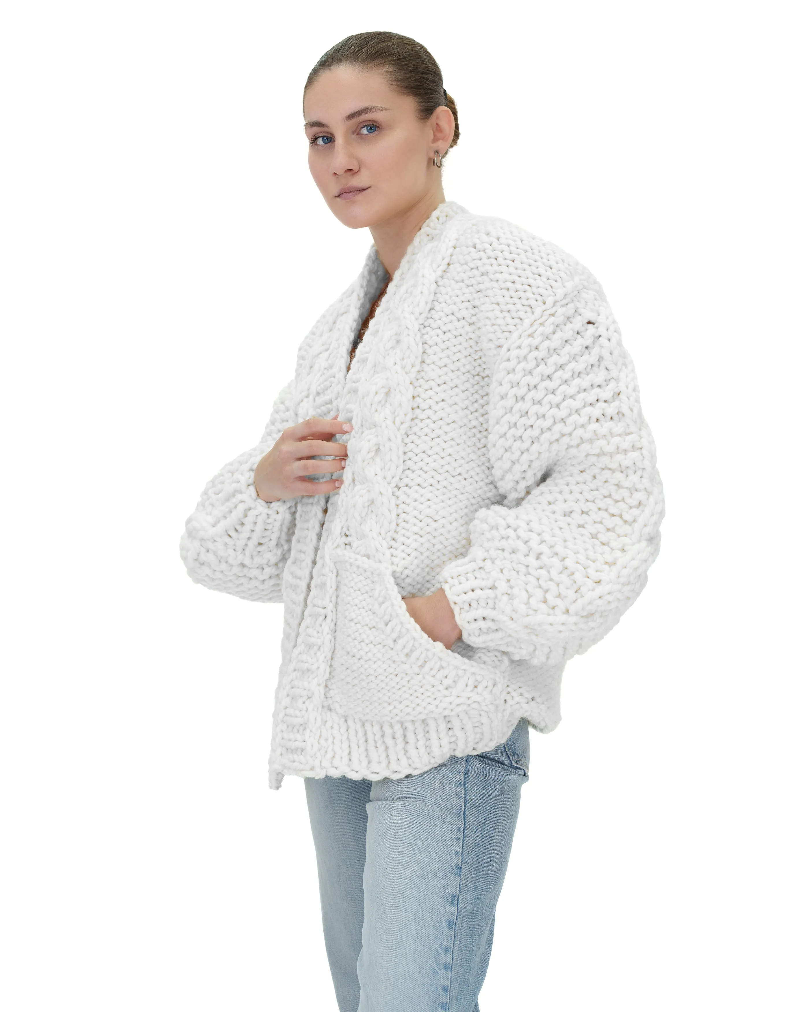 Braided Pocket Cardigan