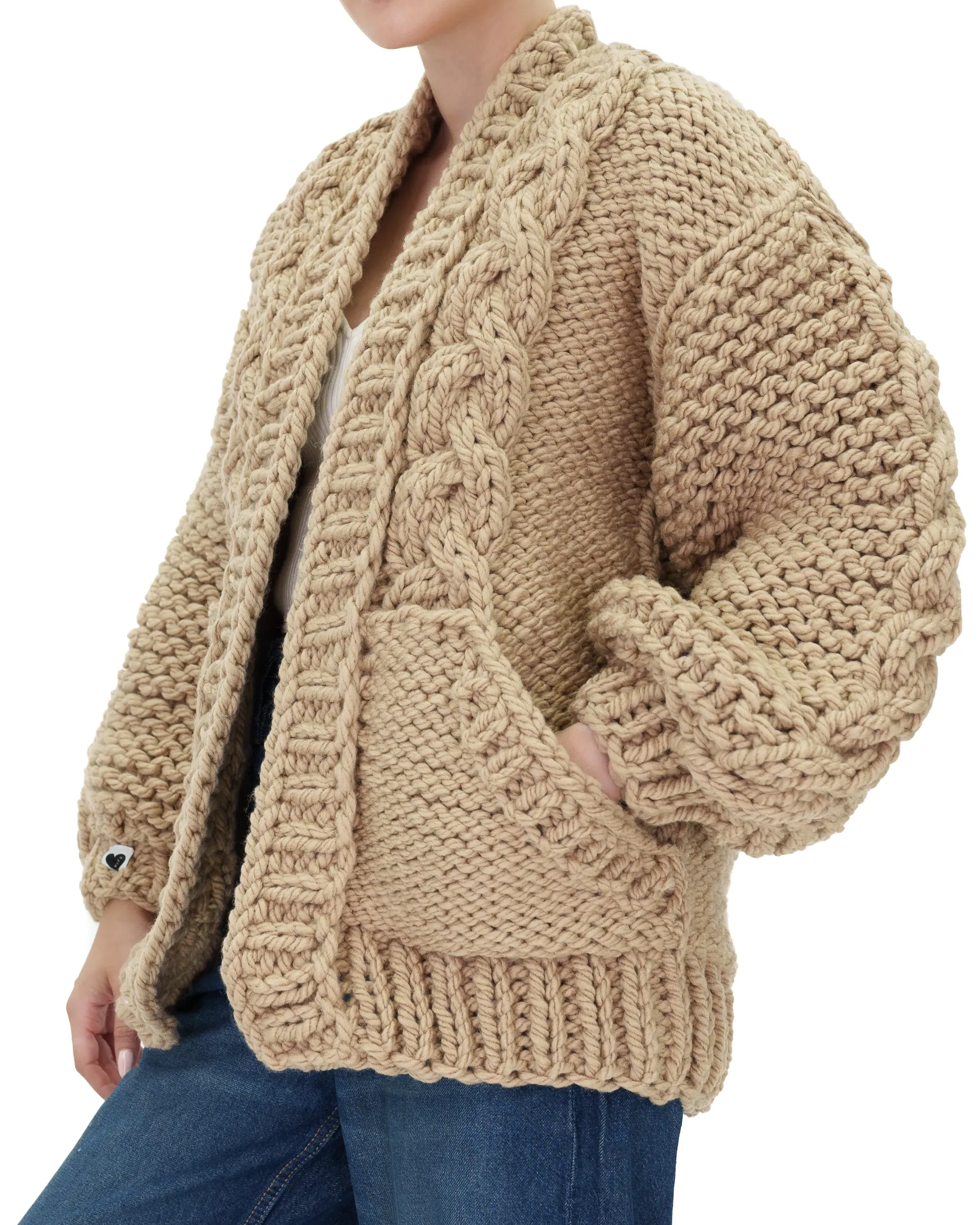 Braided Pocket Cardigan