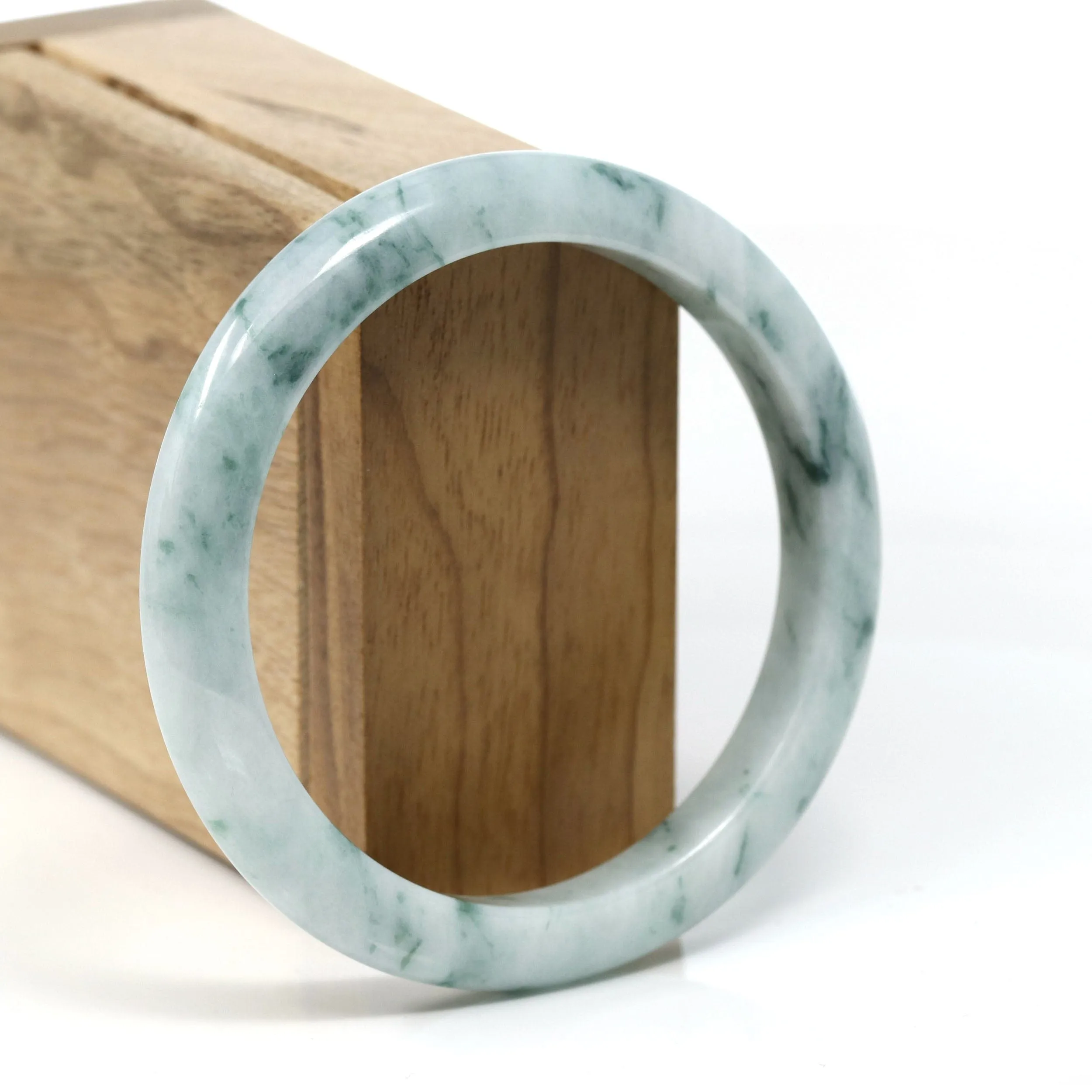 Burmese Blue-Green Jade Jadeite Bangle Bracelet (59.65 mm) T244