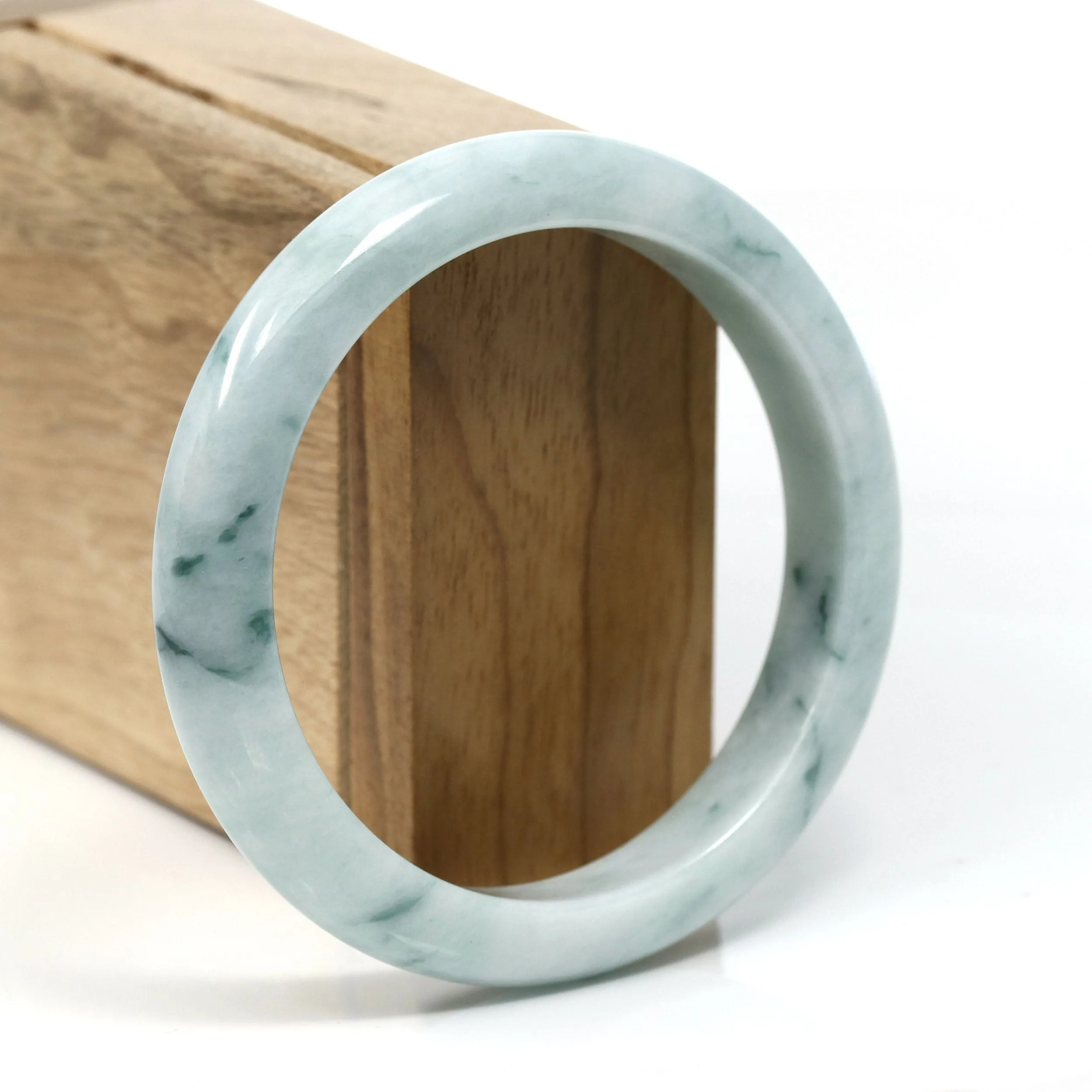 Burmese Blue-Green Jade Jadeite Bangle Bracelet (59.65 mm) T250