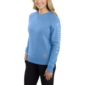 'Carhartt' Women's Midweight Logo Sleeve Crewneck Sweatshirt - Skystone