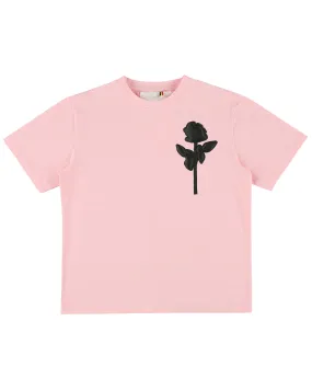 CAROLINE BOSMANS Pink T-shirt Top with Removable Contrast Rose