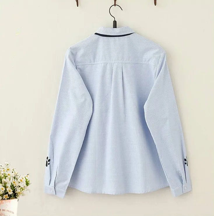 Cat tie long sleeve shirt PL20365