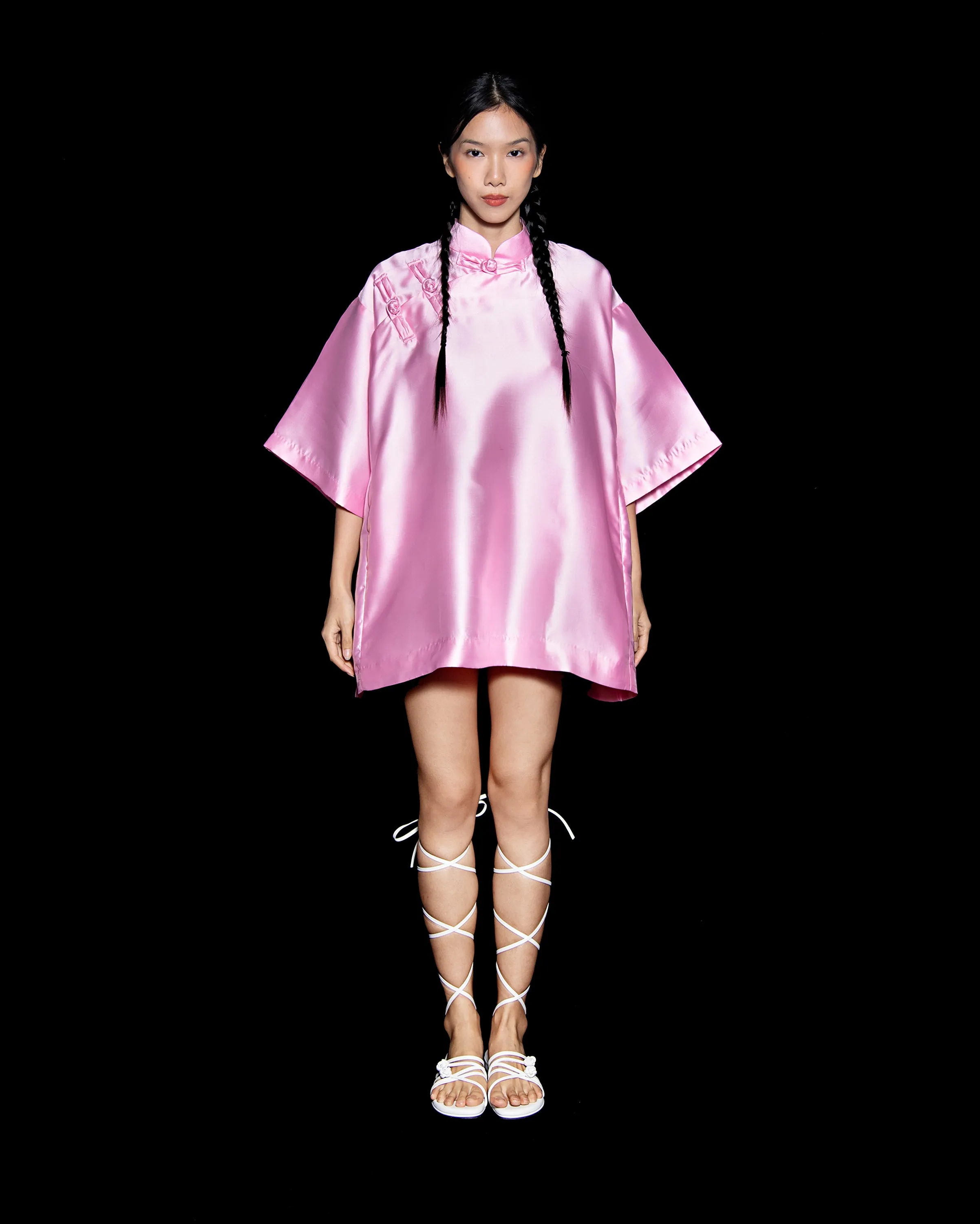 Cheongsam Oversaiz (Pastel Pink)