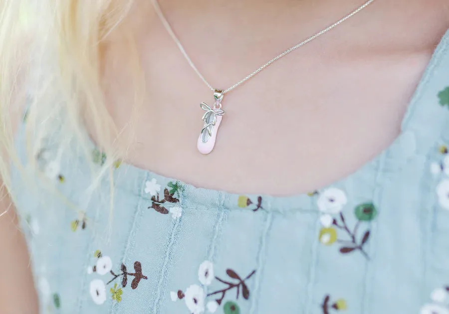 Cherished Moments Sterling Silver Ballet Slipper Necklace