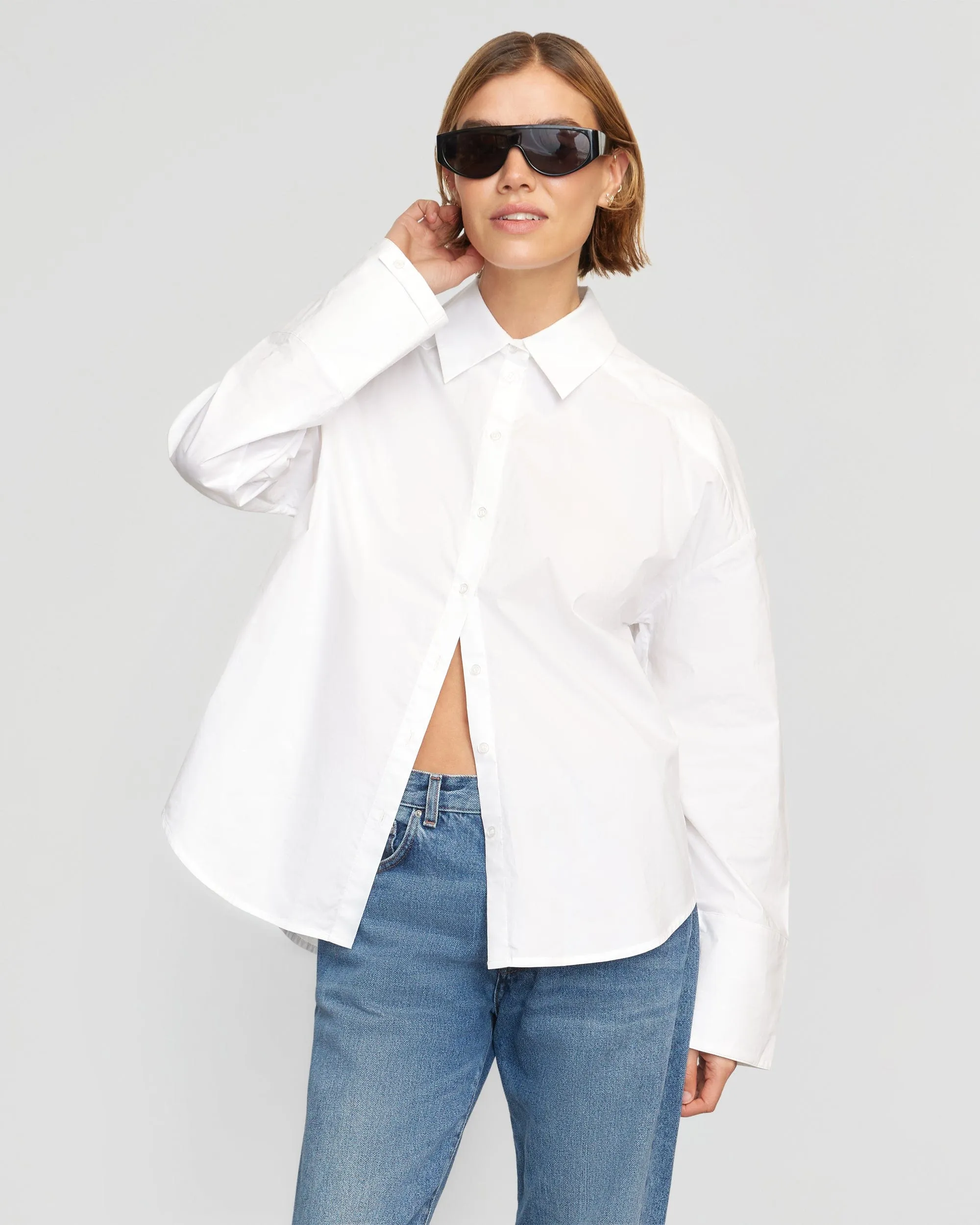 Cleo Oversized Split-Back Shirt