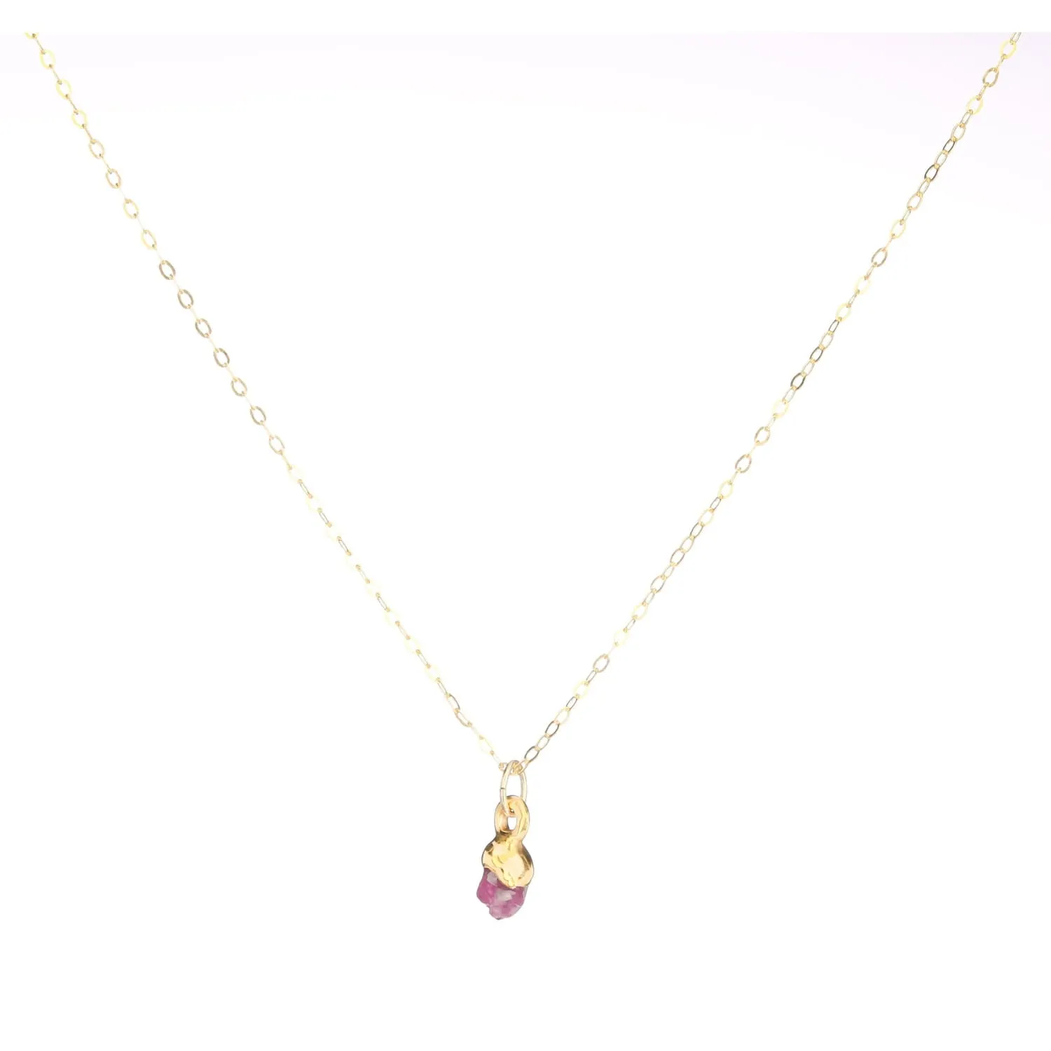 Dainty Raw Ruby Necklace