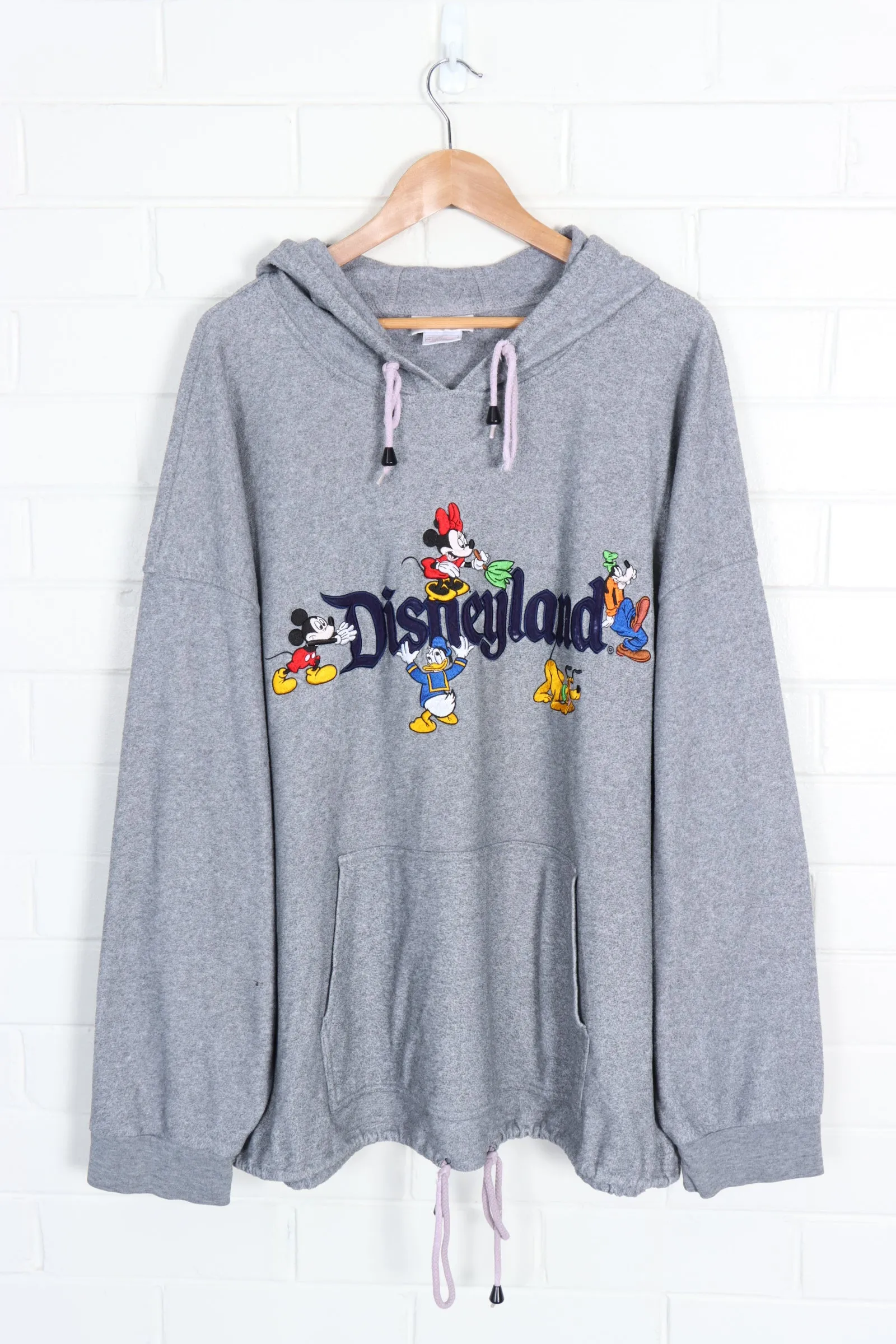 DISNEY Land Embroidered Characters Goofy Pluto Thin Fleece Hoodie (XXXL)