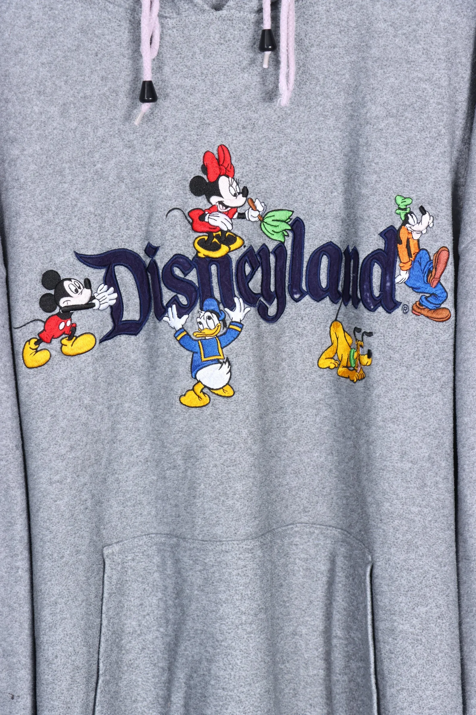 DISNEY Land Embroidered Characters Goofy Pluto Thin Fleece Hoodie (XXXL)