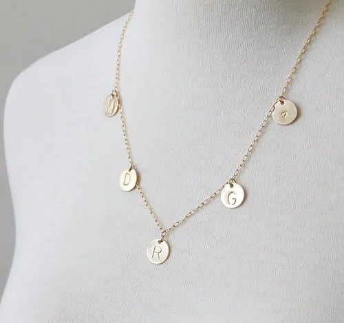 Family Initial Necklace - Gold