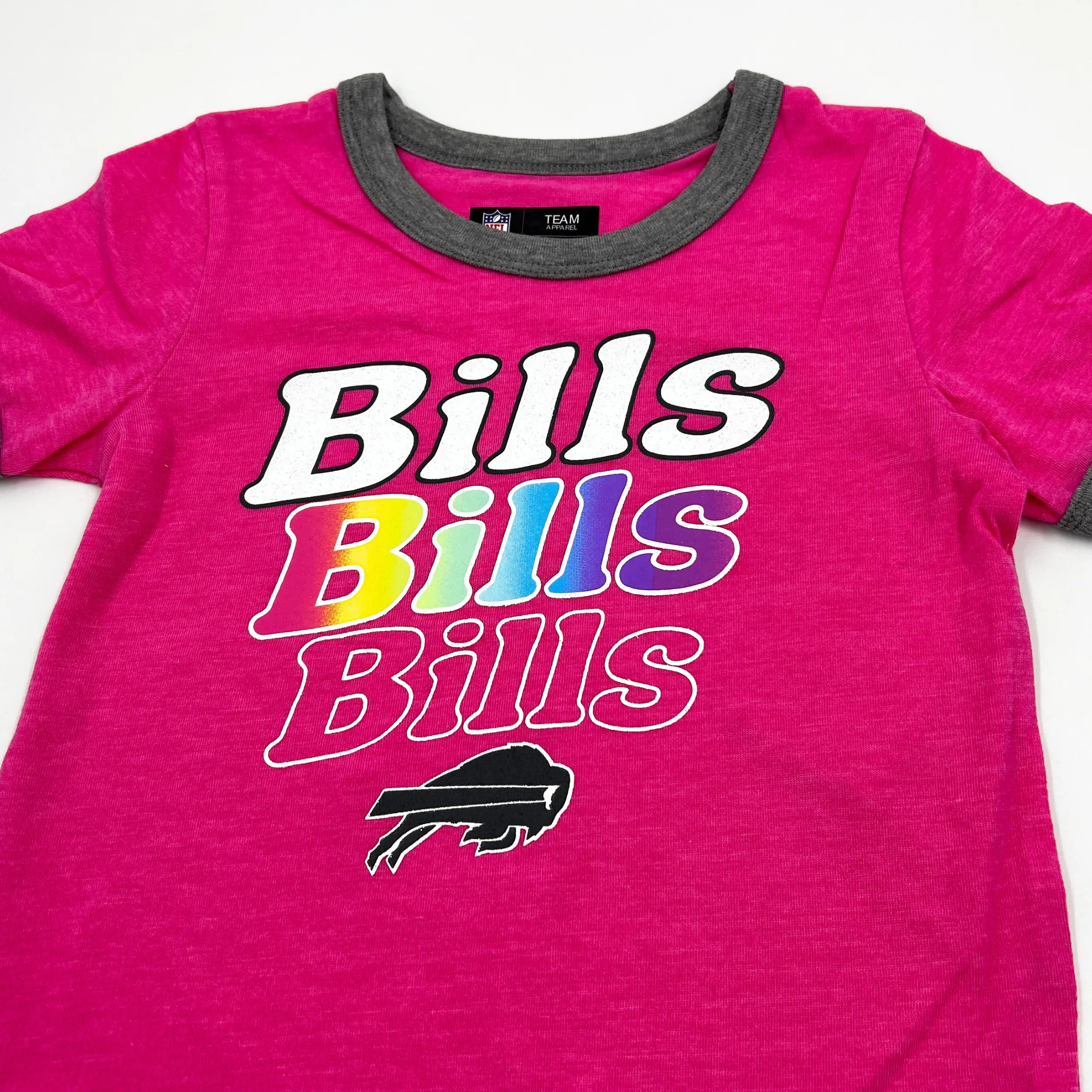 Girls New Era Buffalo Bills Repeat With Primary Logo Pink Shirt