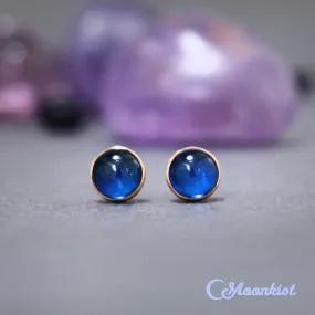 Gold Filled Blue Sapphire Stud Earrings  | Moonkist Designs