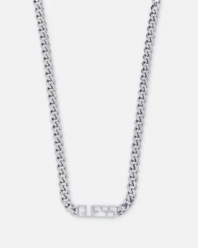 Guess Mainline Vegas 21 Guess Logo 7mm Necklace Silver