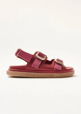 Harper Bicolor Red Magenta Leather Sandals