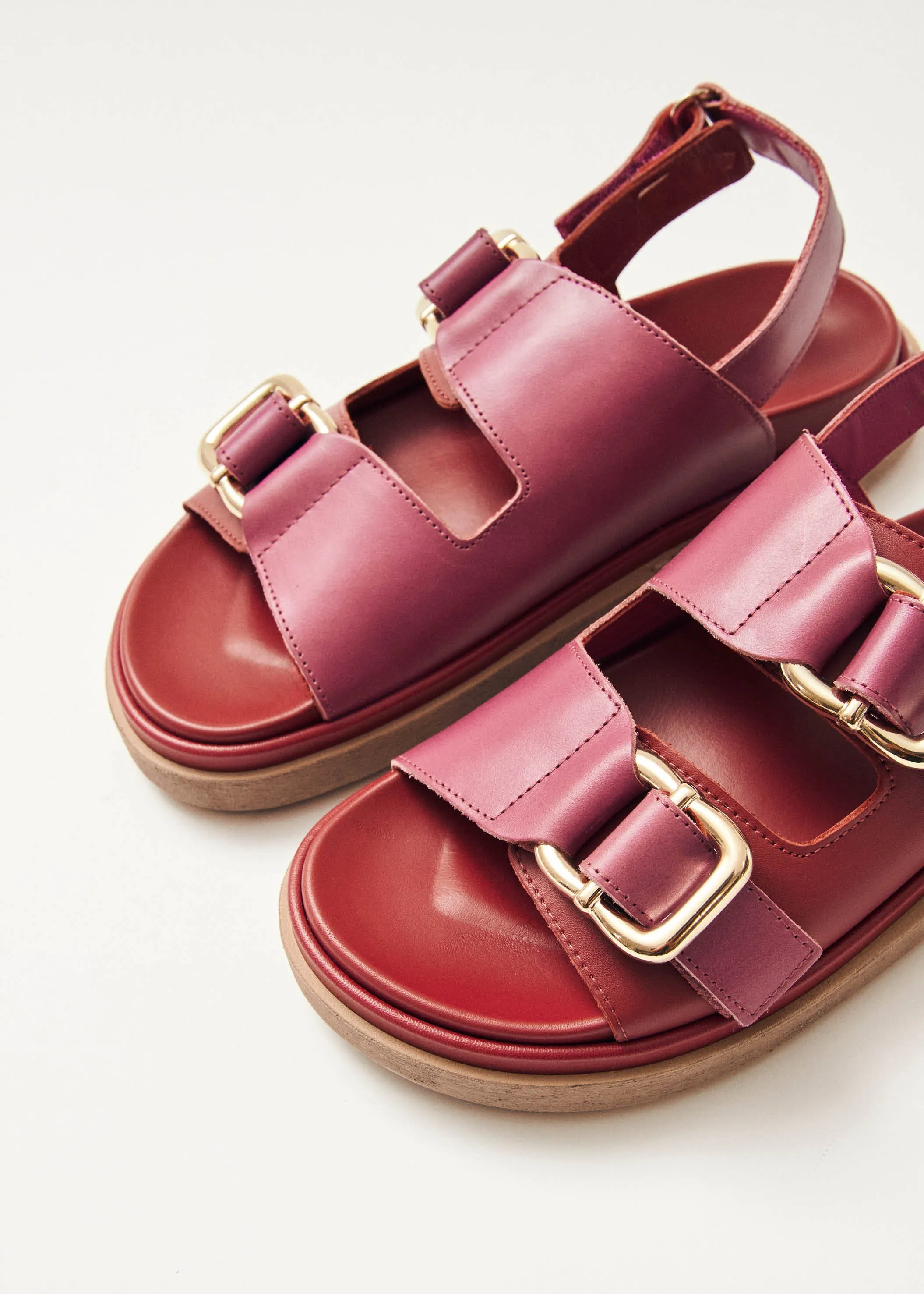 Harper Bicolor Red Magenta Leather Sandals