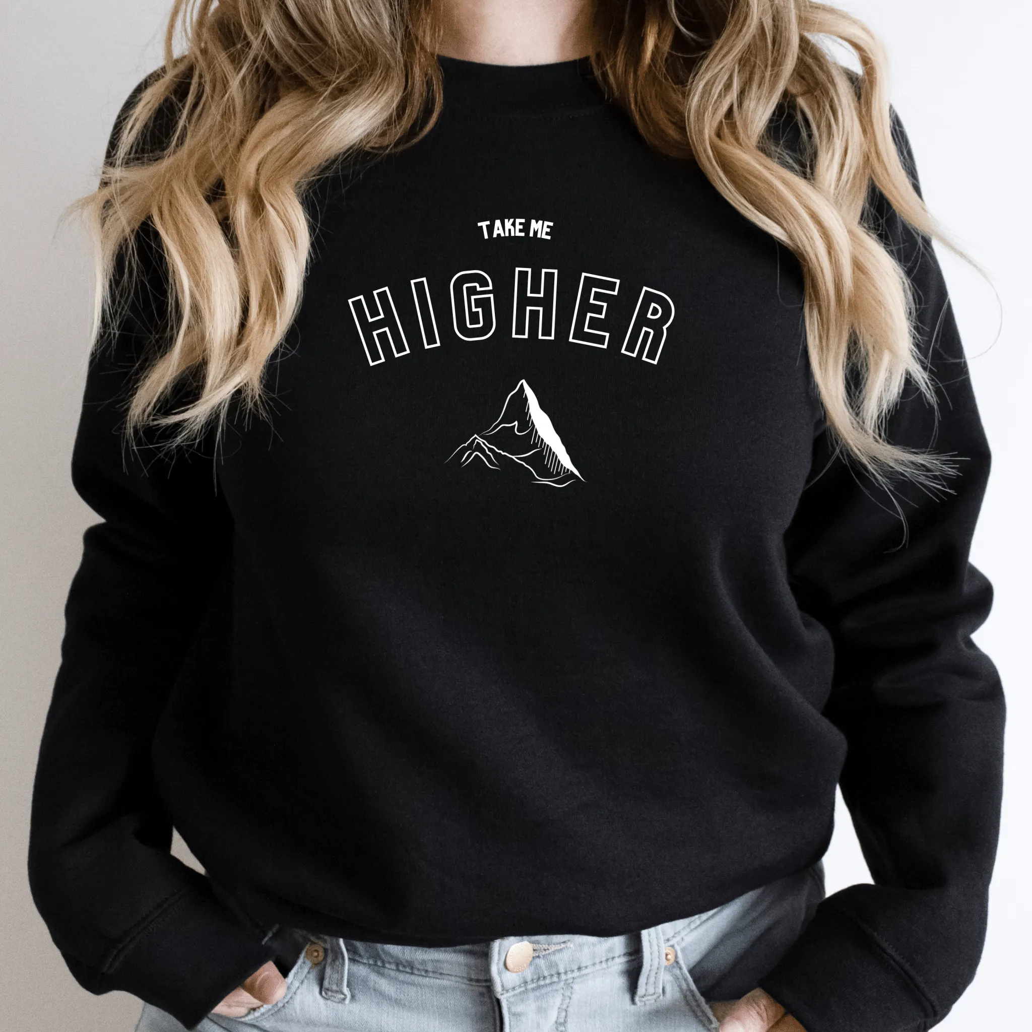 HIGHER - Genser - Sweater med Fjellmotiv: Take me HIGHER