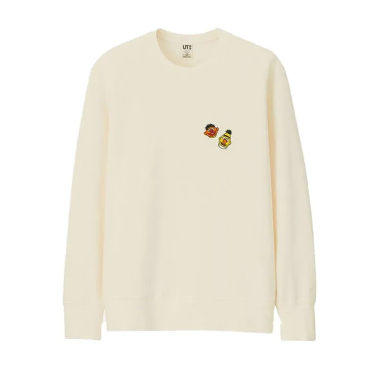 KAWS x Uniqlo x Sesame Street Bert & Ernie Heads Sweatshirt Natural