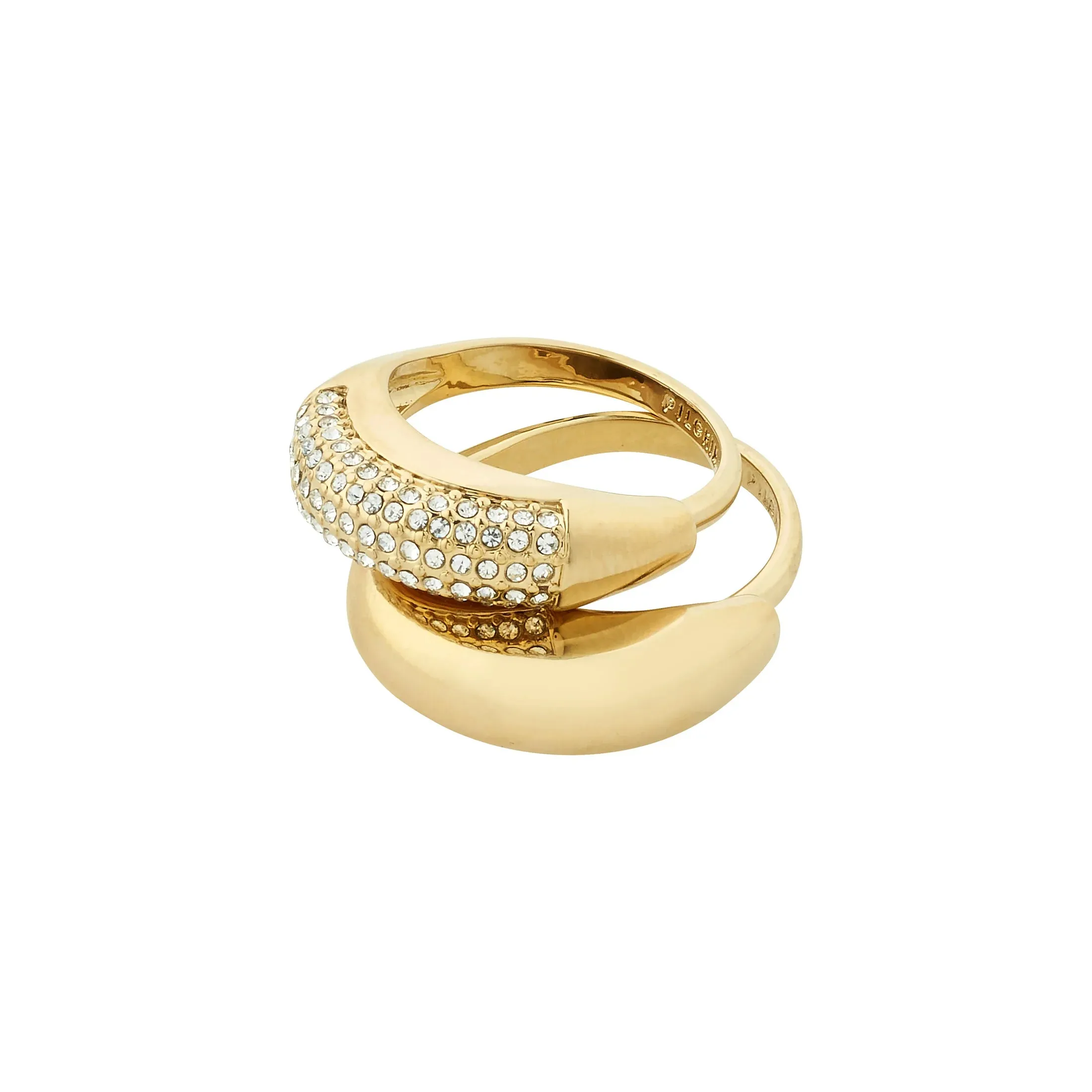 Learn Gold Plated Crystal Ring Set