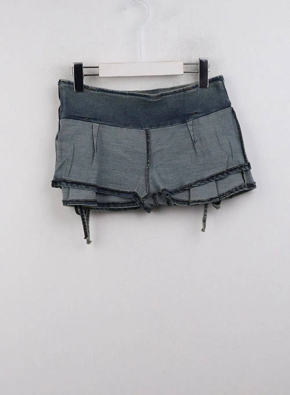 Low Waist Denim Cargo Mini Skirt CJ412