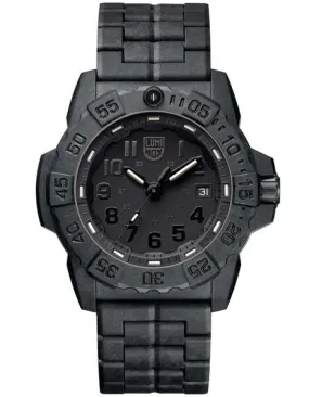 Luminox Mens Navy Seal Trident - Blackout Case & Link Bracelet - 200m - Date