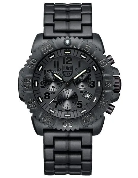 Luminox Mens Sea PC Carbon Chronograph - Blackout - Black Case & Bracelet - 200m