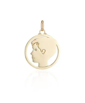 Medium Older Boy Pendant, Diamond