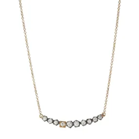 Mixed Metal Rock Chain Diamond Necklace