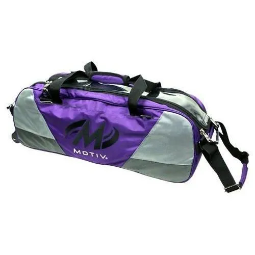 Motiv Ballistix Triple Tote Roller Bowling Bag Purple