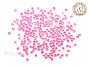 Neon Hot Pink Iridescent Round Flatback Crystal (ss6-ss30)