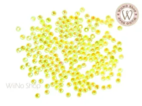 Neon Yellow Iridescent Round Flatback Crystal (ss6-ss30)