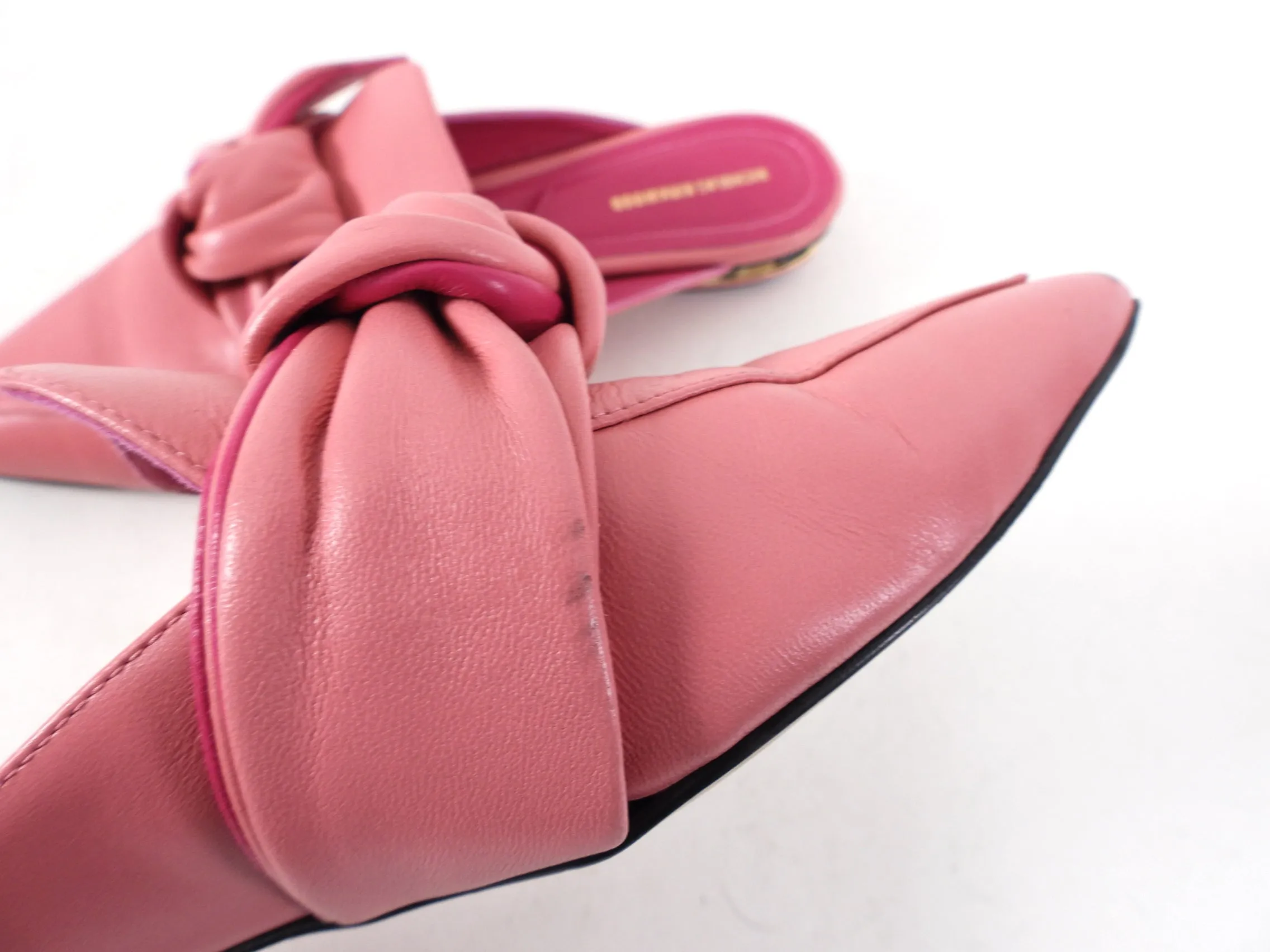 Nicholas Kirkwood Pink Leather Beya Flat - USA 7.5