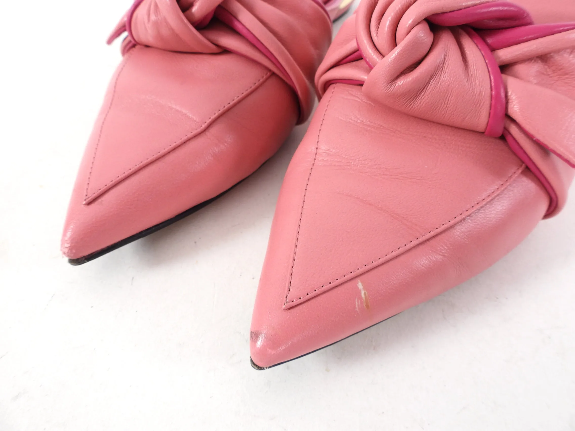 Nicholas Kirkwood Pink Leather Beya Flat - USA 7.5