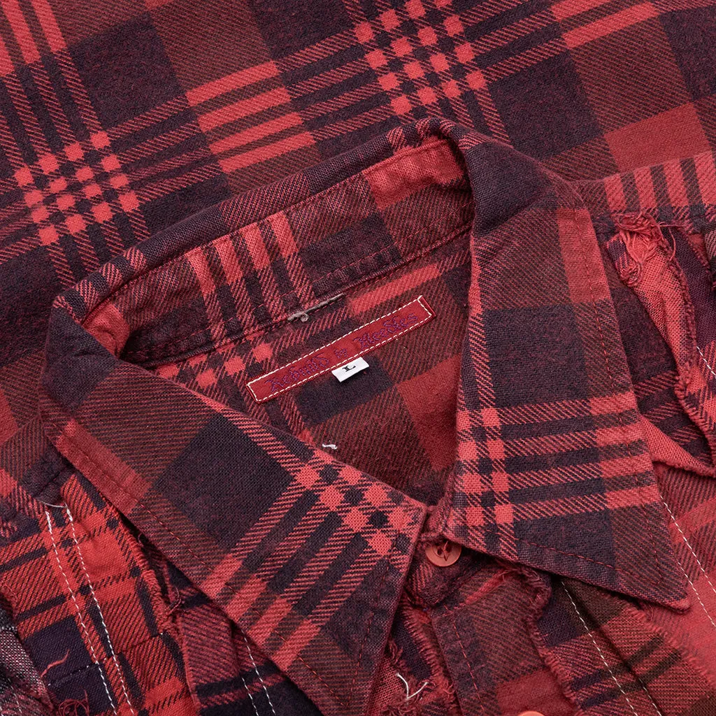 Over Dyed Ribbon Shirt - Red