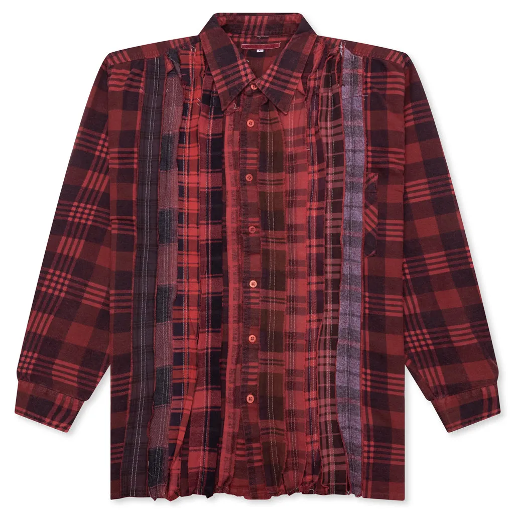 Over Dyed Ribbon Shirt - Red