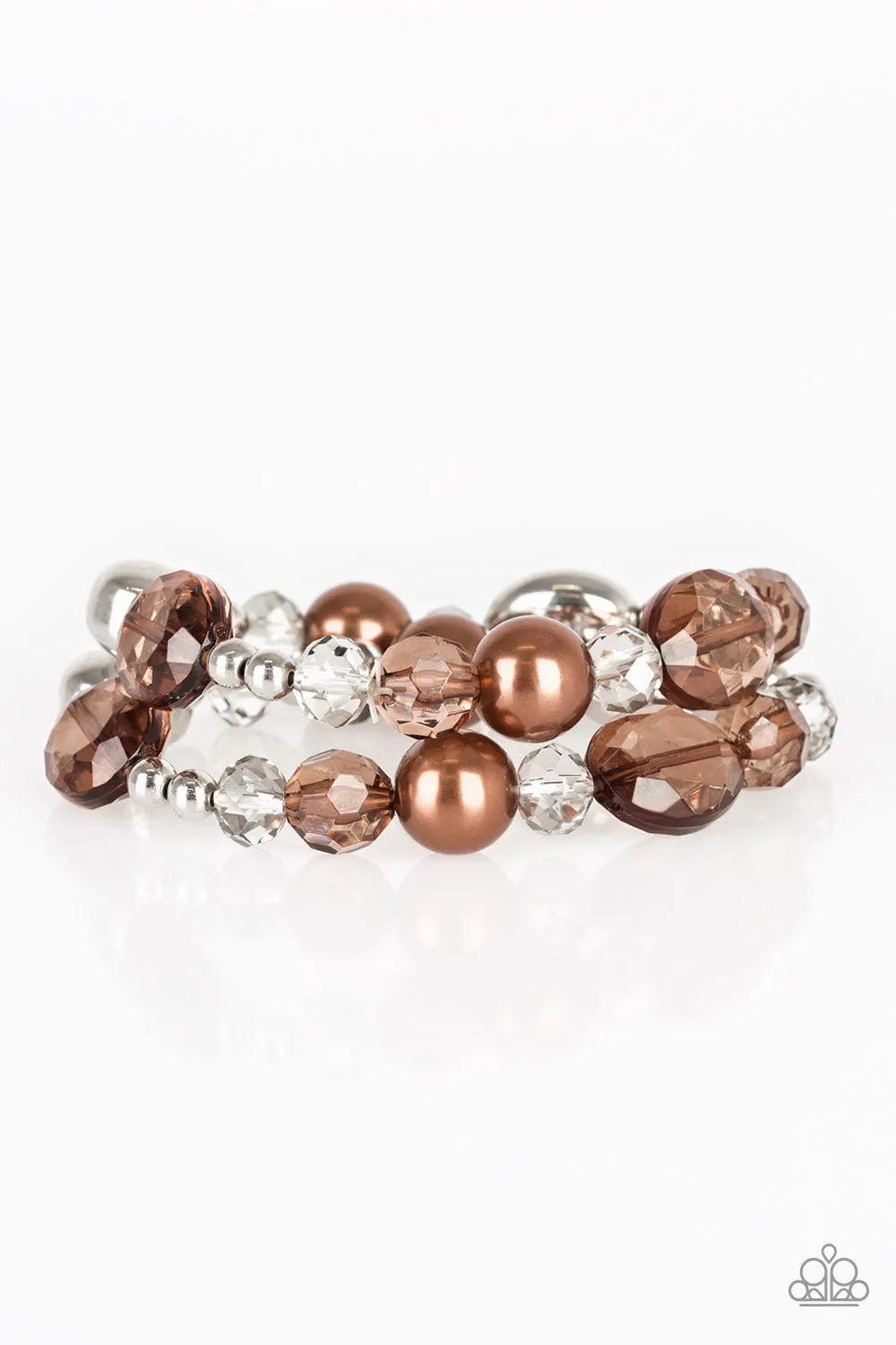 Paparazzi Accessories - Downtown Dazzle Peg #B649 Peg - Brown Bracelet