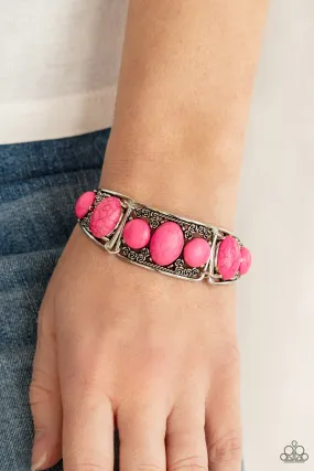 Paparazzi Bracelet ~ Southern Splendor - Pink Stone Bracelet