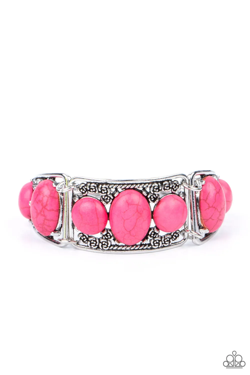 Paparazzi Bracelet ~ Southern Splendor - Pink Stone Bracelet