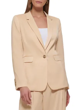 Plus Womens Suit Separate Office One-Button Blazer